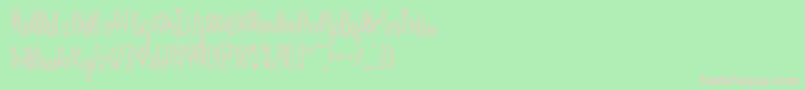 QuillExperimentalOBrk Font – Pink Fonts on Green Background