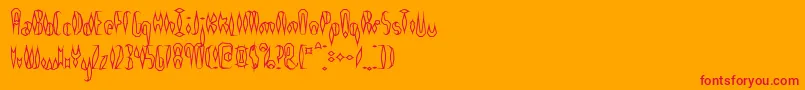 QuillExperimentalOBrk Font – Red Fonts on Orange Background