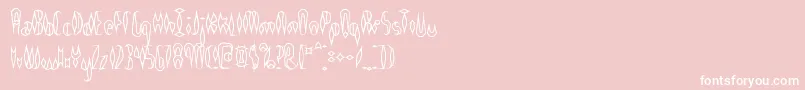 Fonte QuillExperimentalOBrk – fontes brancas em um fundo rosa