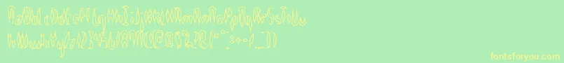 QuillExperimentalOBrk Font – Yellow Fonts on Green Background
