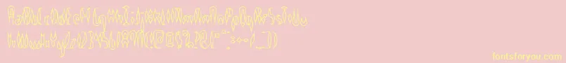 En savoir plus sur la police QuillExperimentalOBrk Police QuillExperimentalOBrk – polices jaunes sur fond rose