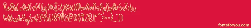 フォントQuillExperimentalOBrk – 黄色の文字、赤い背景