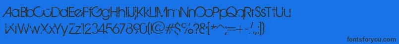フォントBirthOfAHero – 黒い文字の青い背景