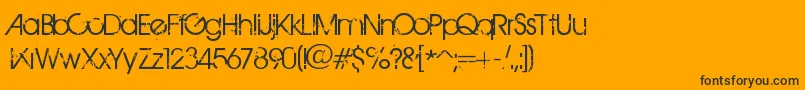 BirthOfAHero-Schriftart – Schwarze Schriften auf orangefarbenem Hintergrund