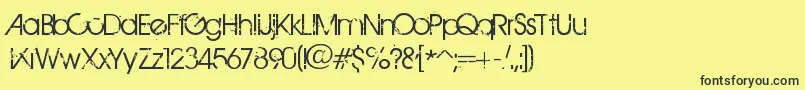 フォントBirthOfAHero – 黒い文字の黄色い背景