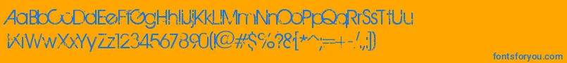 Шрифт BirthOfAHero – синие шрифты на оранжевом фоне