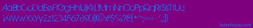 フォントBirthOfAHero – 紫色の背景に青い文字