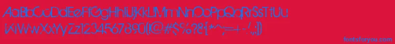 フォントBirthOfAHero – 赤い背景に青い文字