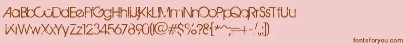 フォントBirthOfAHero – ピンクの背景に茶色のフォント