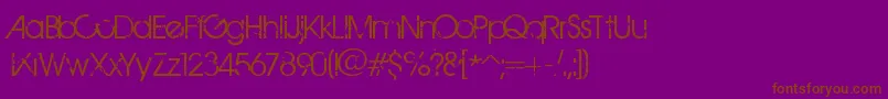 フォントBirthOfAHero – 紫色の背景に茶色のフォント