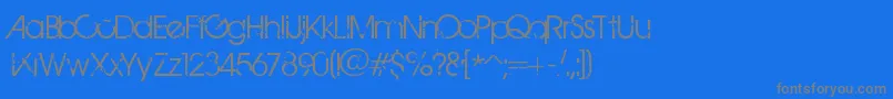 フォントBirthOfAHero – 青い背景に灰色の文字