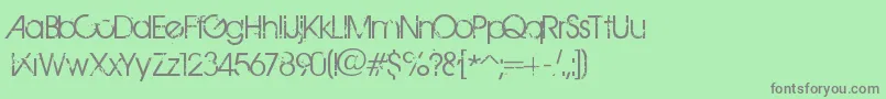 フォントBirthOfAHero – 緑の背景に灰色の文字