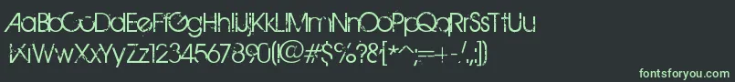 フォントBirthOfAHero – 黒い背景に緑の文字