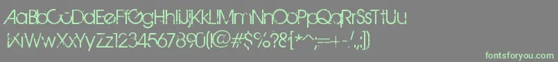 フォントBirthOfAHero – 灰色の背景に緑のフォント