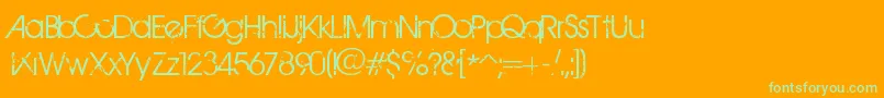 Шрифт BirthOfAHero – зелёные шрифты на оранжевом фоне