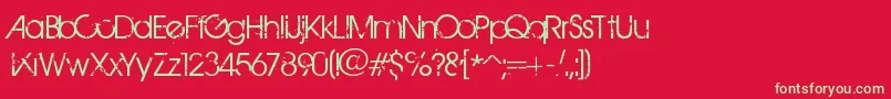 BirthOfAHero-fontti – vihreät fontit punaisella taustalla