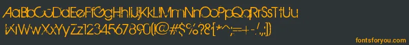 フォントBirthOfAHero – 黒い背景にオレンジの文字