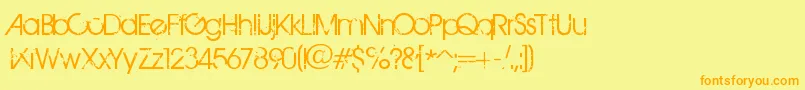 BirthOfAHero-Schriftart – Orangefarbene Schriften auf gelbem Hintergrund