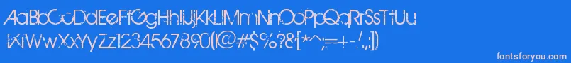 フォントBirthOfAHero – ピンクの文字、青い背景