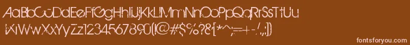 BirthOfAHero-fontti – vaaleanpunaiset fontit ruskealla taustalla