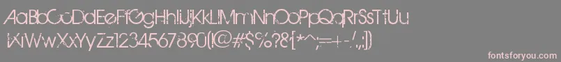 BirthOfAHero-fontti – vaaleanpunaiset fontit harmaalla taustalla