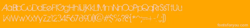 BirthOfAHero-fontti – vaaleanpunaiset fontit oranssilla taustalla