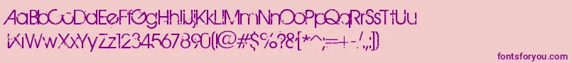 フォントBirthOfAHero – ピンクの背景に紫のフォント