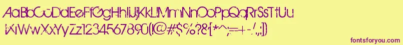 BirthOfAHero-fontti – violetit fontit keltaisella taustalla