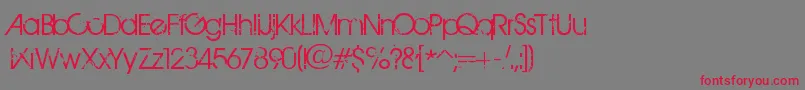 Шрифт BirthOfAHero – красные шрифты на сером фоне