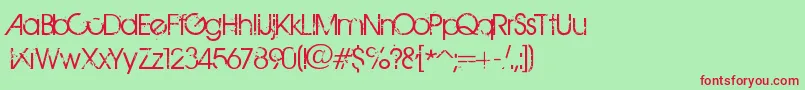 BirthOfAHero Font – Red Fonts on Green Background