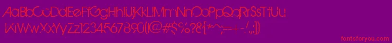 BirthOfAHero-fontti – punaiset fontit violetilla taustalla
