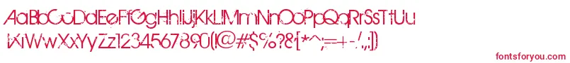 フォントBirthOfAHero – 赤い文字