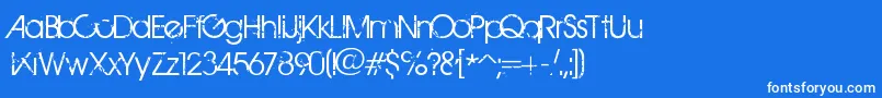BirthOfAHero-Schriftart – Weiße Schriften auf blauem Hintergrund