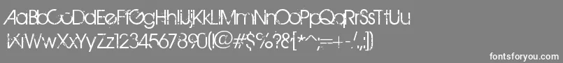 フォントBirthOfAHero – 灰色の背景に白い文字