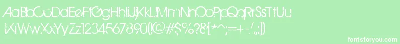 BirthOfAHero-fontti – valkoiset fontit vihreällä taustalla