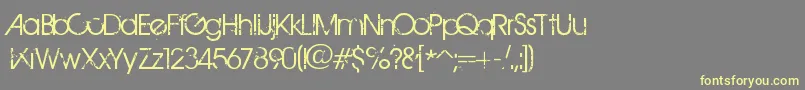 フォントBirthOfAHero – 黄色のフォント、灰色の背景