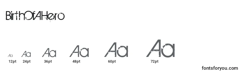 BirthOfAHero Font Sizes