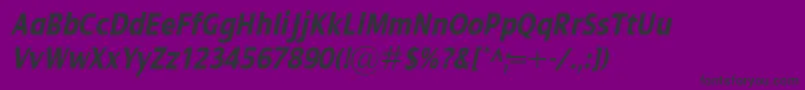 DialogCondBolditalic Font – Black Fonts on Purple Background