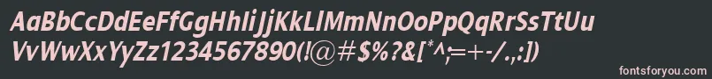 フォントDialogCondBolditalic – 黒い背景にピンクのフォント