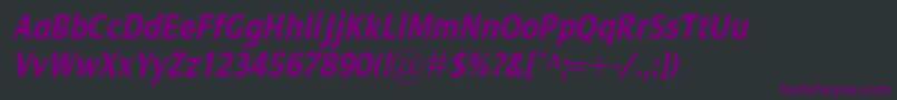 Czcionka DialogCondBolditalic – fioletowe czcionki na czarnym tle