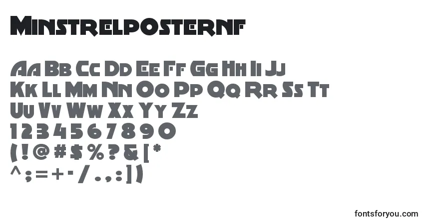 Schriftart Minstrelposternf (88218) – Alphabet, Zahlen, spezielle Symbole