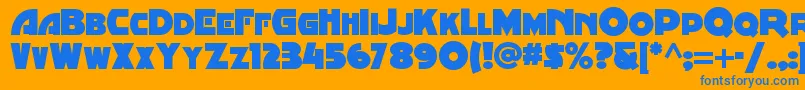 Minstrelposternf Font – Blue Fonts on Orange Background