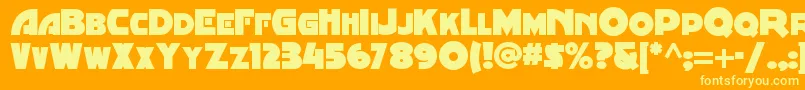 Fonte Minstrelposternf – fontes amarelas em um fundo laranja