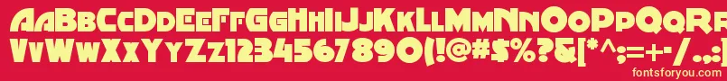 Minstrelposternf Font – Yellow Fonts on Red Background