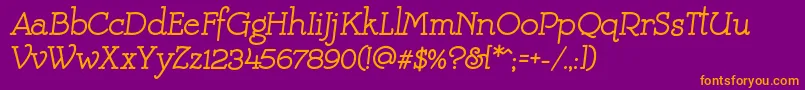 MistressScript Font – Orange Fonts on Purple Background