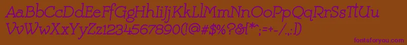 MistressScript Font – Purple Fonts on Brown Background