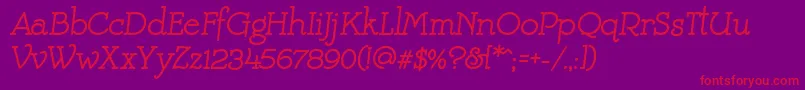 MistressScript Font – Red Fonts on Purple Background