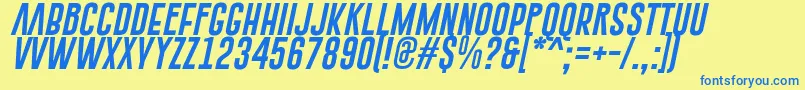 GoboldExtra1Italic Font – Blue Fonts on Yellow Background