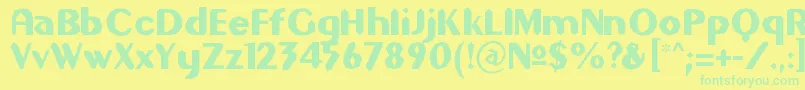 GilgongoSledge Font – Green Fonts on Yellow Background