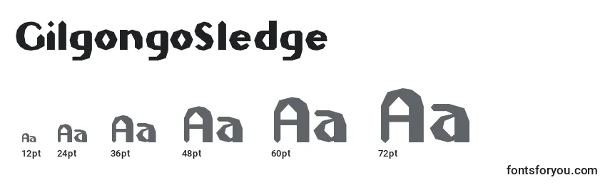 GilgongoSledge Font Sizes
